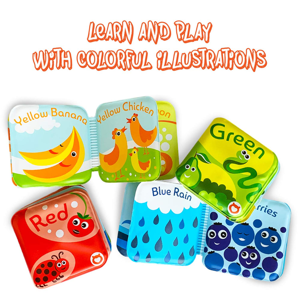 BabyBibi illustrated pages with animals and plants invite imaginative bathtub play.