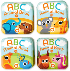 BabyBibi Floating ABC Animal Bath Books cover in bright colors, waterproof bath toy set.