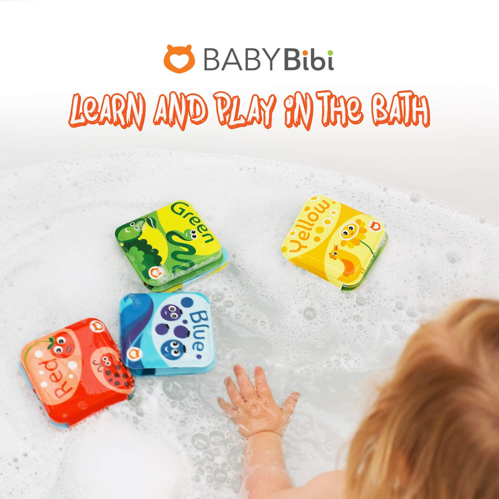 BabyBibi yellow pages bath book aids early color knowledge through bright scenes.
