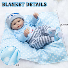 Babyfere blue dog pants for easy doll dressing