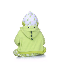 Babyfere dinosaur bib for 22-inch dolls, helps keep outfits clean during meals.