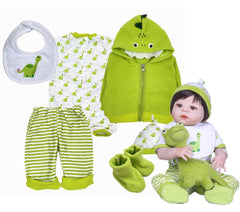 Babyfere dinosaur coat for 22-inch reborn dolls, soft cotton for cozy seasonal dressing.