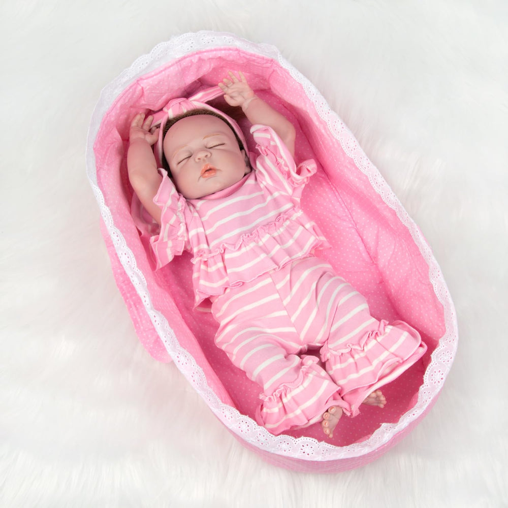 Babyfere doll accessory basket made of soft fabric for safe play.