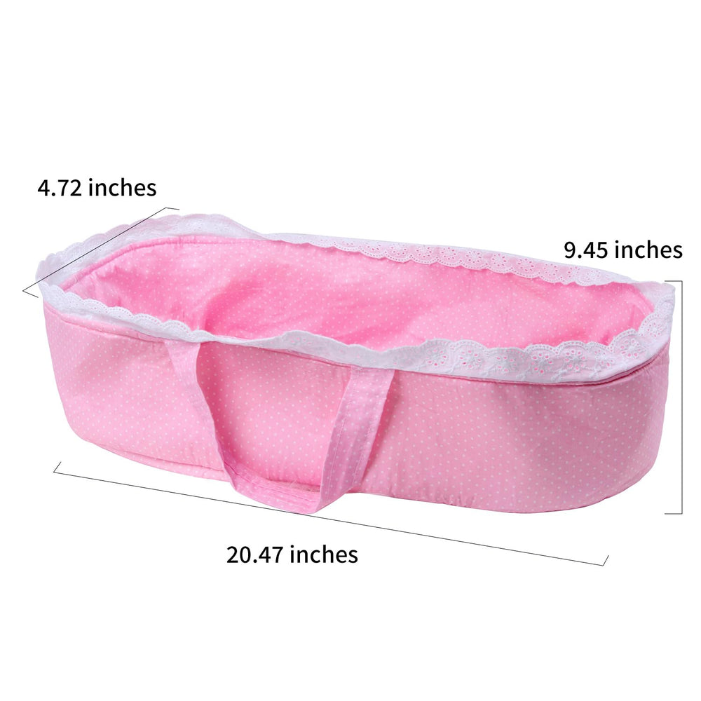 Babyfere lightweight foldable doll basket for portable pretend play.