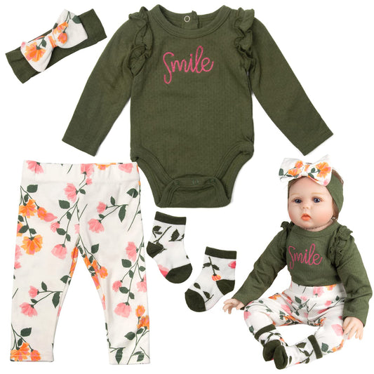 Babyfere reborn doll clothes set for 20 inch girl, easy daily dress-up.