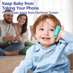 BABYFUNY toy phone close-up of camera sound and music modes for sensory play.