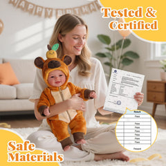 BABESIDE 17-inch doll eyelashes and head design for gentle baby-like realism.