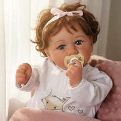 BABESIDE 20-inch lifelike doll face close-up showing realistic skin tone for immersive pretend play