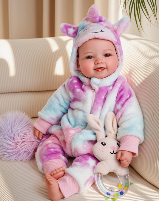 BABESIDE 17inch realistic-face close-up highlighting lifelike cuddling and comfort