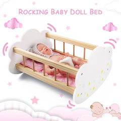 BABESIDE doll bed with smooth rocking action, ideal for gentle storytelling.