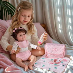 BABESIDE bowl and handkerchief for tidy doll mealtimes.