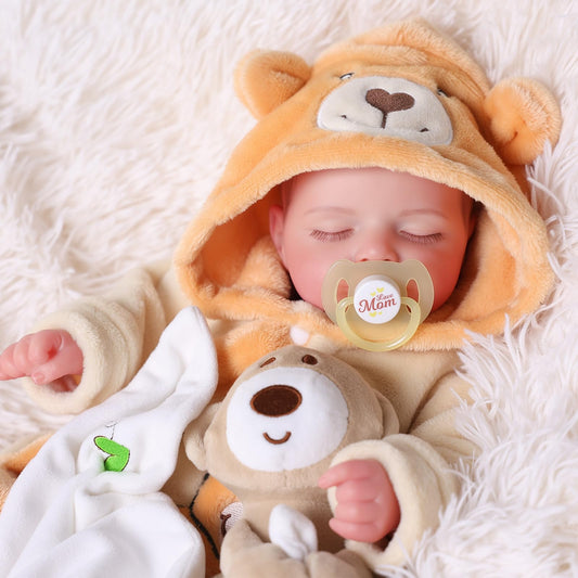 BABESIDE lifelike reborn baby doll boy with peaceful face for gentle pretend play