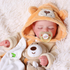 BABESIDE lifelike reborn baby doll boy with peaceful face for gentle pretend play