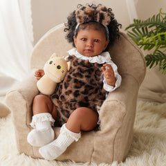 BABESIDE Miya 20-inch lifelike reborn doll, Black girl, realistic weight for gentle hugs.