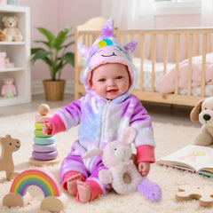BABESIDE Mia soft vinyl skin provides a lifelike cuddling experience.