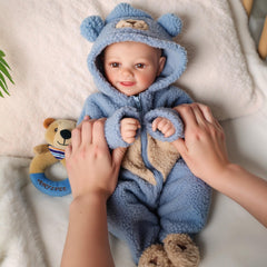 BABESIDE soft vinyl skin with cloth body and gentle weight.