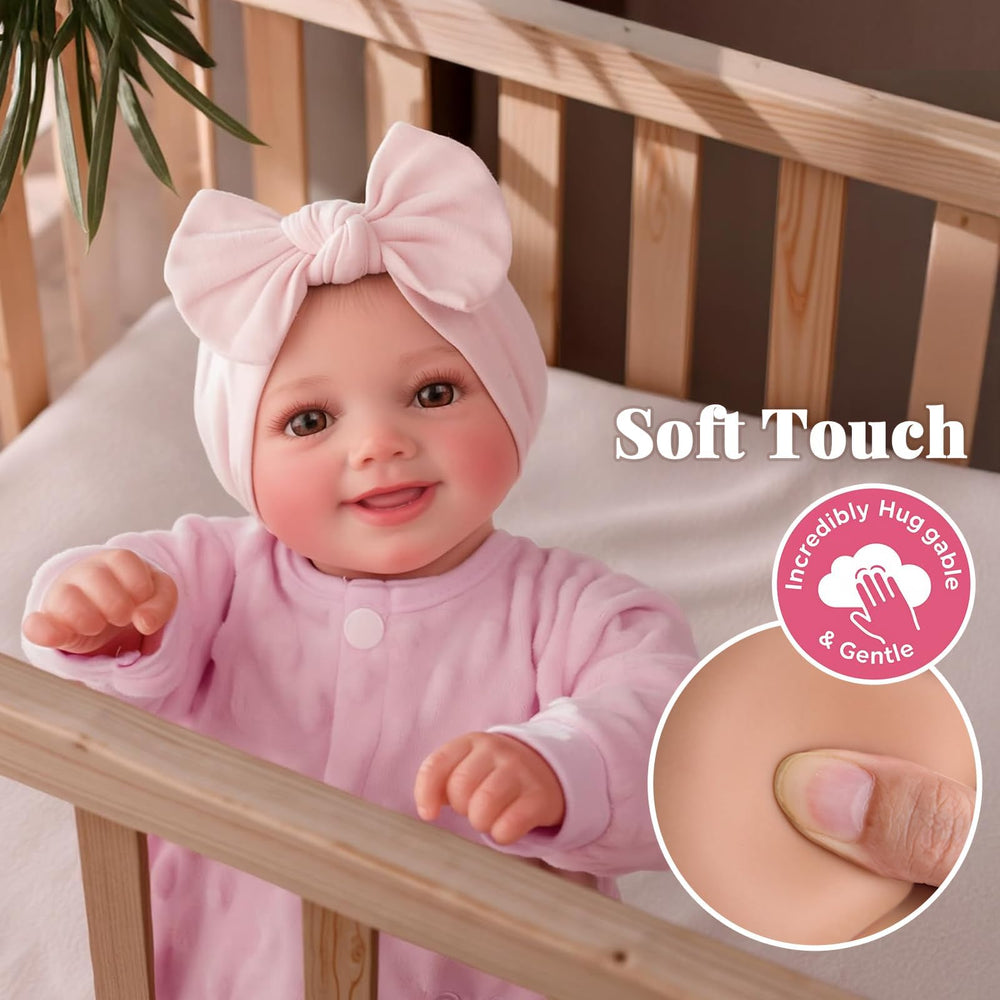 BABESIDE Sunny soft poseable limbs support cuddly adventures and dynamic play.
