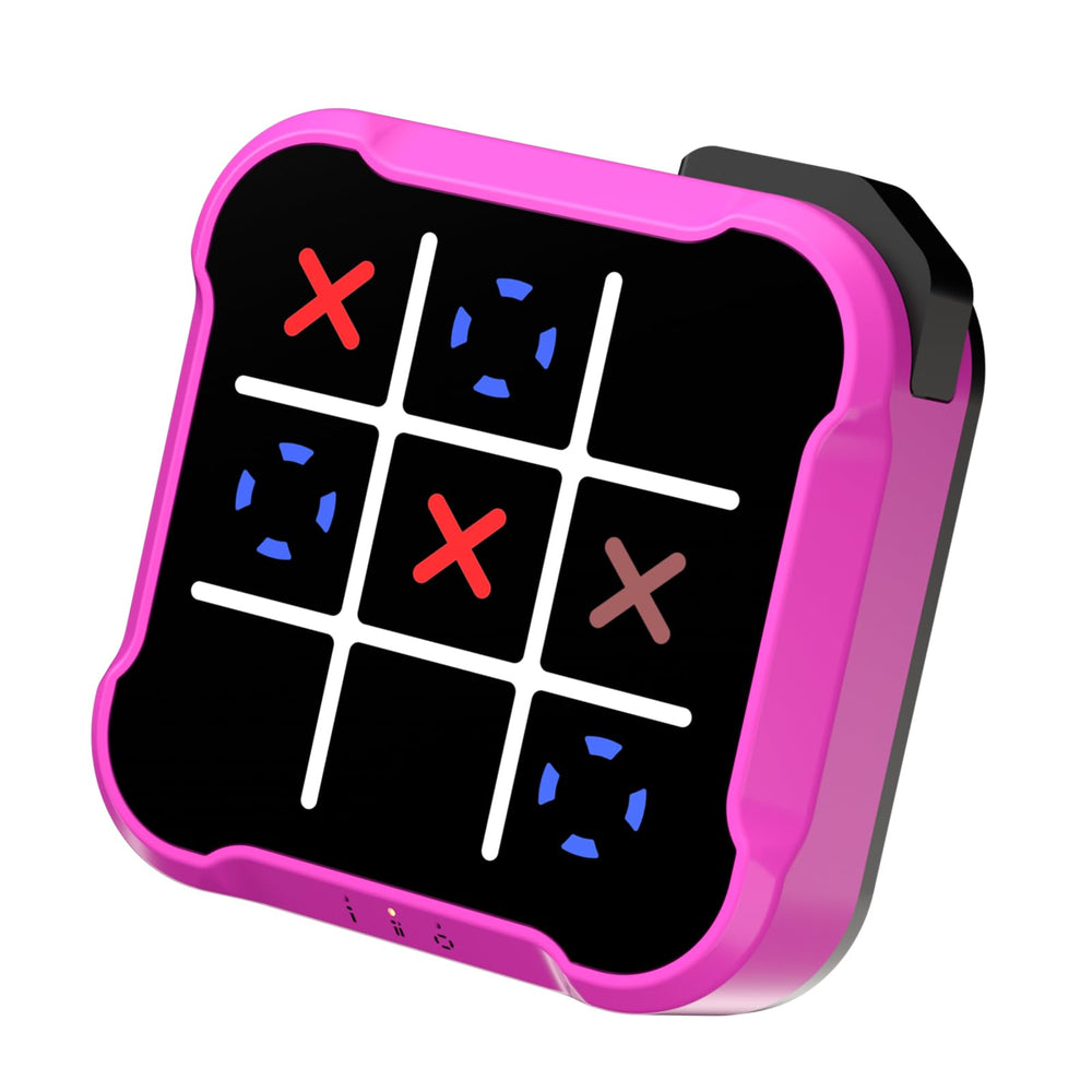 Bacare electronic tic tac toe bolt game front view showing compact handheld design
