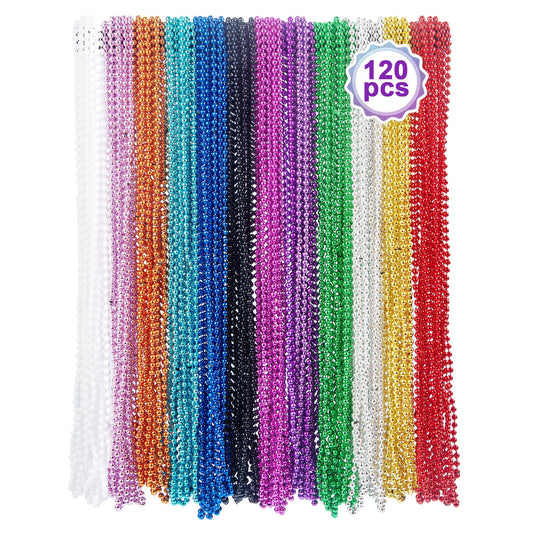 BACCZZY Mardi Gras beads 120pc in 12 colors for vibrant décor and throws