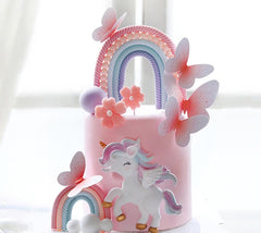 Bach and Boozy cake topper kit arranged on a cake for a festive look.