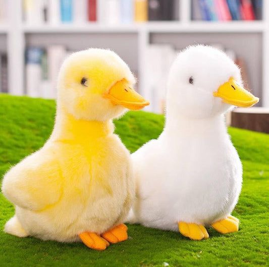 Backlood Toys 8-inch yellow duck plush, soft cuddle companion for kids.