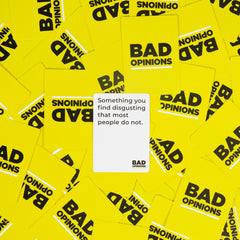 BAD OPINIONS game-night-table fits on coffee tables for cozy gatherings.