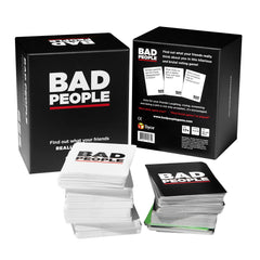 BAD PEOPLE game night with friends, versatile for holidays and gatherings.