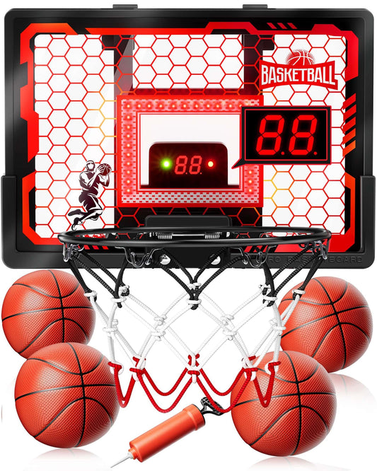 BADGOAL over-door hoop assembly for quick setup and space-saving indoor play.