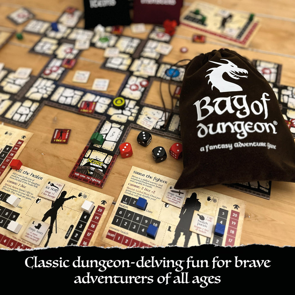 Bag of Dungeon family game night setup invites everyone to play.