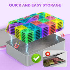 Baijle colorful magnetic tiles enable open-ended creations and teamwork.