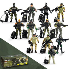 Baimiby army men 12-piece set with detachable weapons for dynamic pretend battles.
