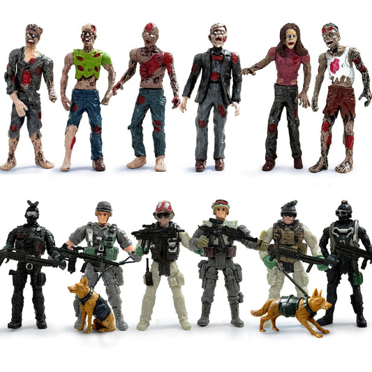 Baimiby army men vs zombie battle set with 14 figures for imaginative play