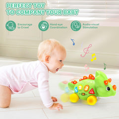 BainGesk Dinosaur Crawling Toy tail-wag view demonstrating movement cue.