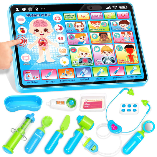 Baingesk doctor kit tablet with music for imaginative play and learning