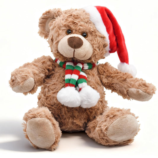 Bakalizoo 12-inch teddy bear with red heart, ideal cuddle companion.