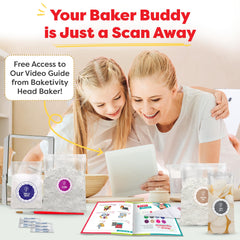 Family baking time with Baketivity Masterpiece Cookies kit reduces kitchen chaos