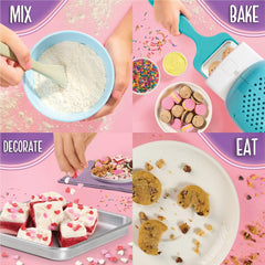 Baking Set cookbook showcases clear steps for cookies and brownies.