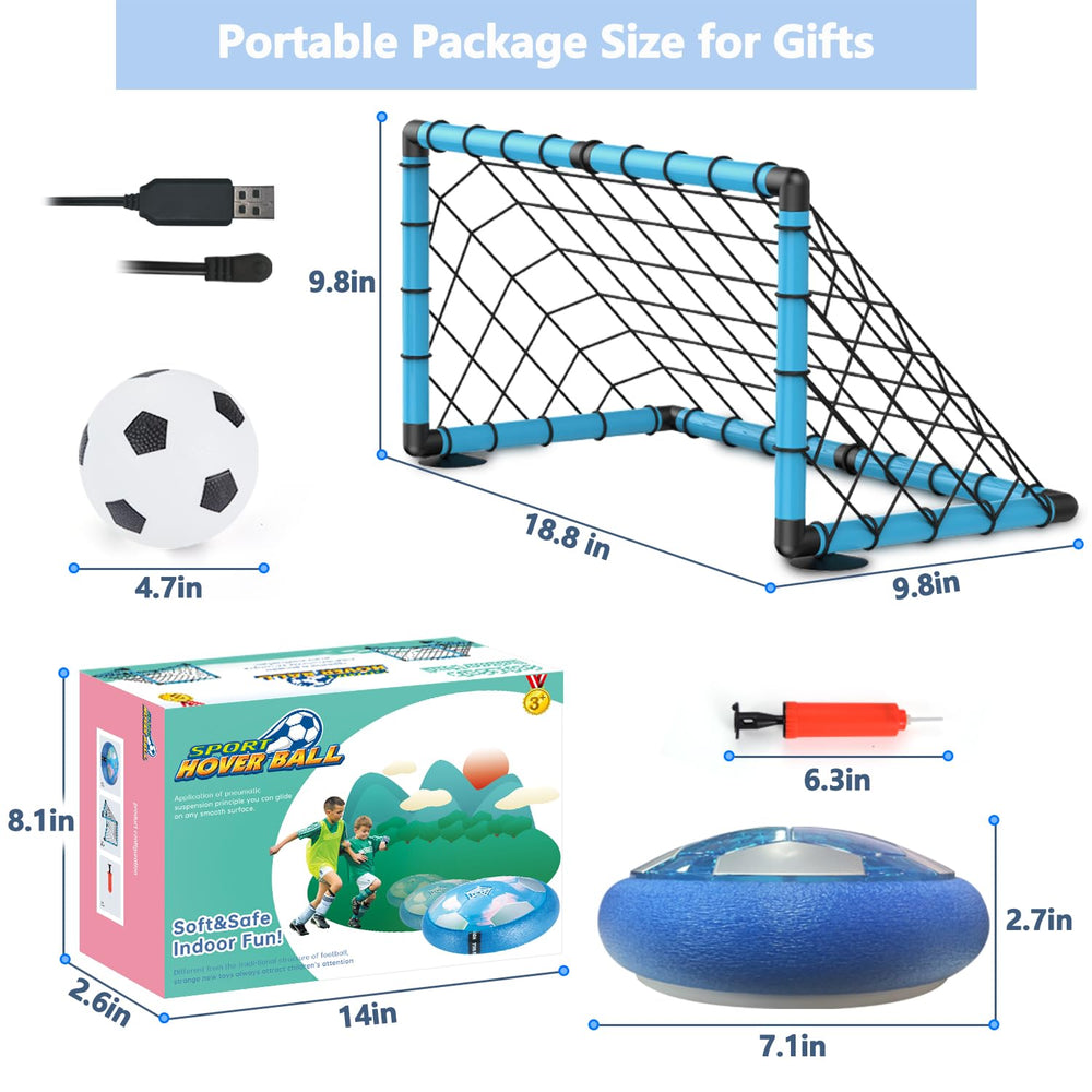 BaLaM hover soccer ball blue packaging suitable as a gift.