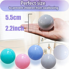 Ball Pit Balls 100-Pack in pastel blue for color recognition during play.