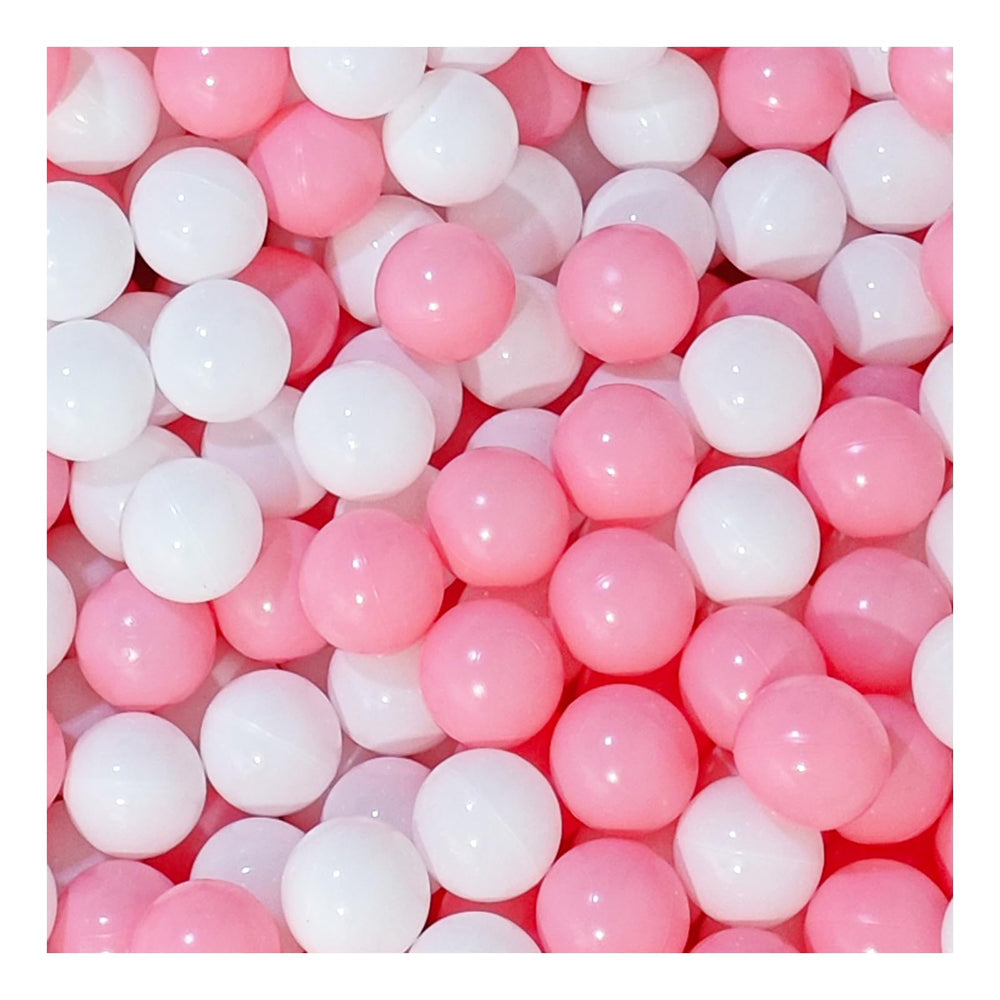 2.2in Ball Pit Balls in pink and white for safe, colorful playtime.