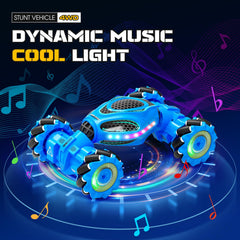 Bamiwe RC stunt car with LED lights for night-time racing