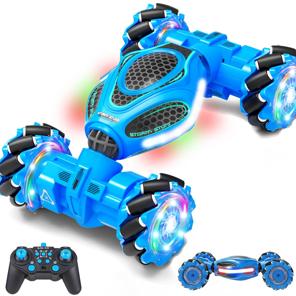 Bamiwe gesture-sensing RC stunt car remote control in use for indoor play