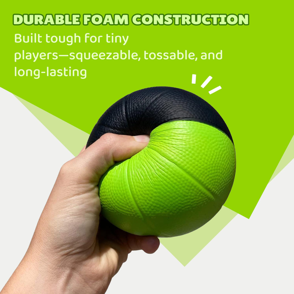 BAMMAX toddler and kid friendly mini basketballs promote quiet, independent play.