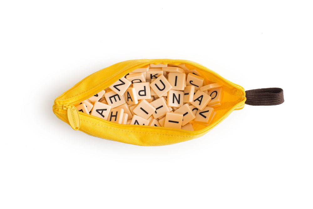 Kids and adults enjoy educational wordplay with Bananagrams during family time