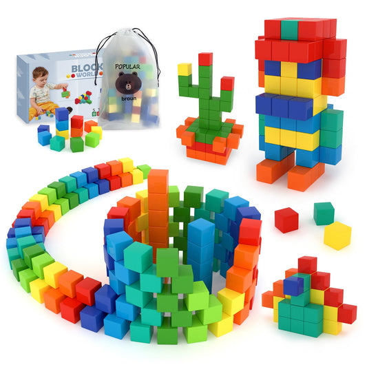 BananMelonBM 100pcs magnetic blocks set showcasing versatile play and spatial learning.