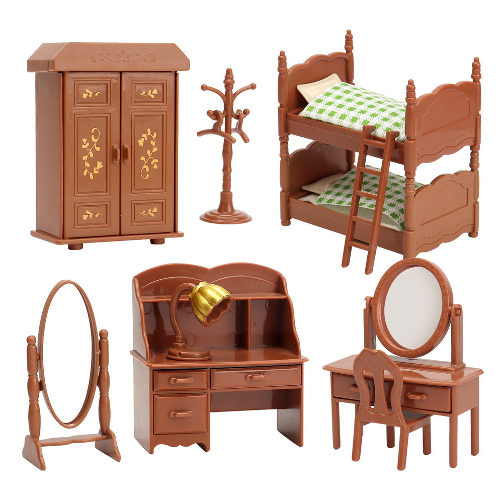 BananMelonBM dollhouse bedroom with bed and bedding for imaginative sleepovers.
