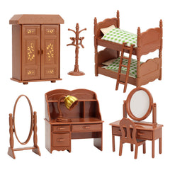 BananMelonBM dollhouse bedroom with bed and bedding for imaginative sleepovers.