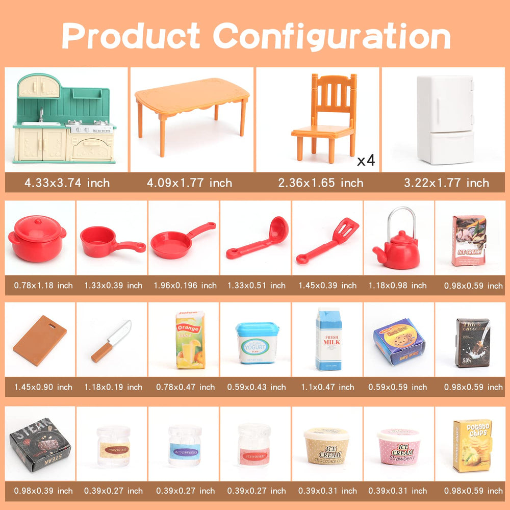 BananMelonBM dollhouse table and chairs with smooth edges for cooperative pretend meals
