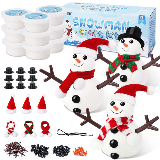 Banbbur snowman kit 9-piece packaging enables creative holiday crafts for kids.