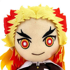 Bandai Demon Slayer Kyojuro Rengoku chibi plush face detail shows charm